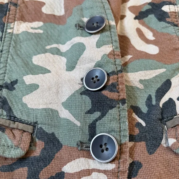 Free People Camo Army Cotton Fitted Blazer Jacket - Picture 9 of 15